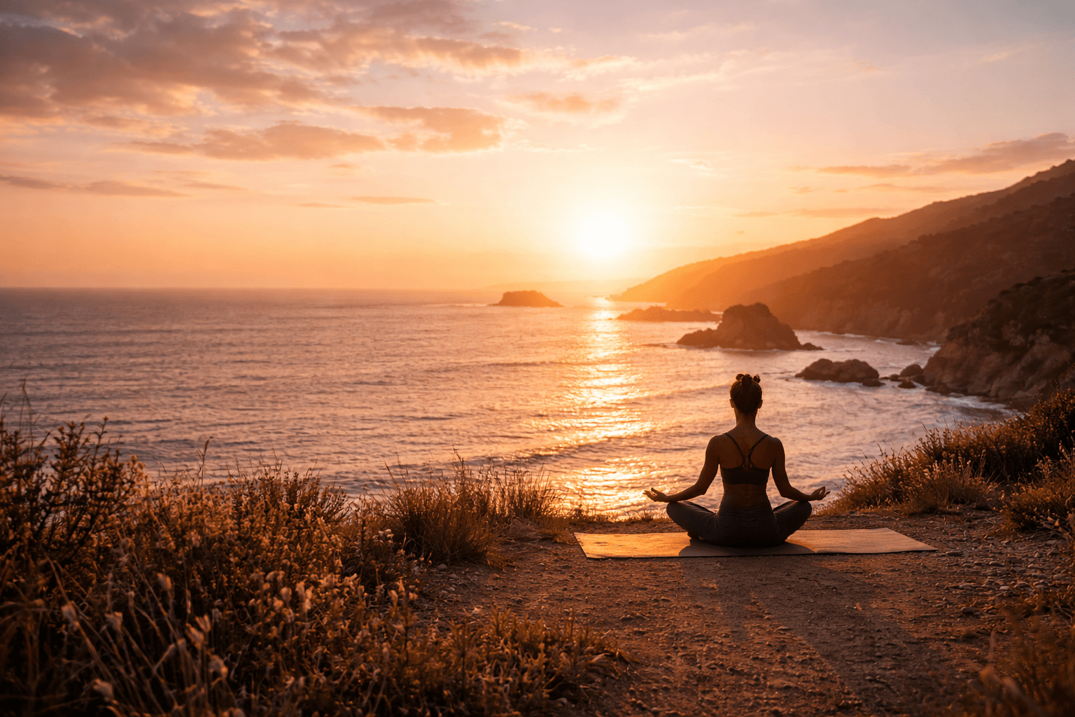 Anti-Aging Therapy Sunset Background